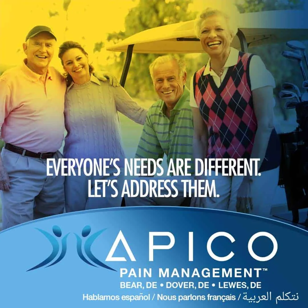 Image of four golfers smiling because they no longer suffer from chronic pain