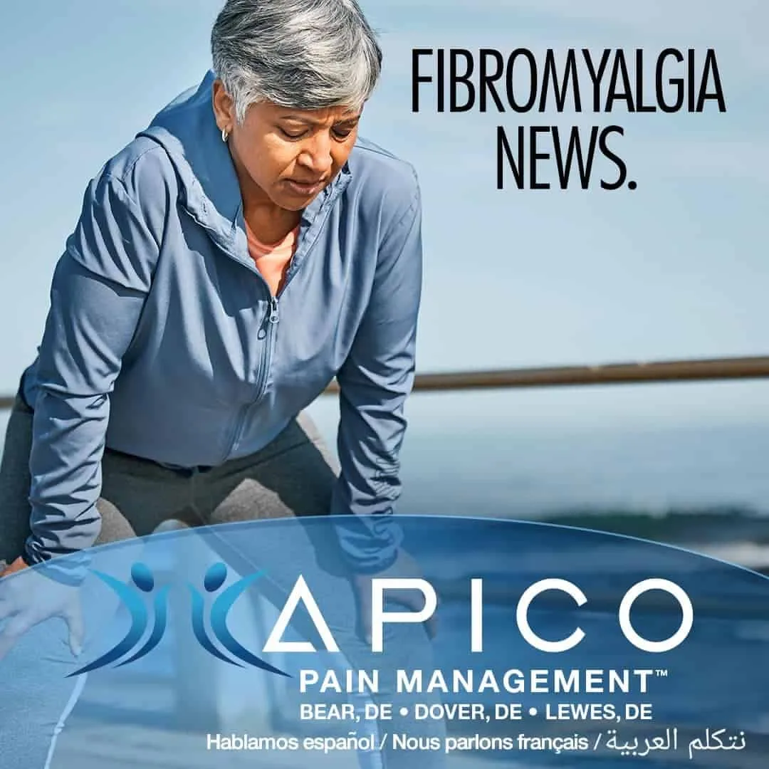Image of a woman bent over, because she is experiencing fibromyalgia pain.