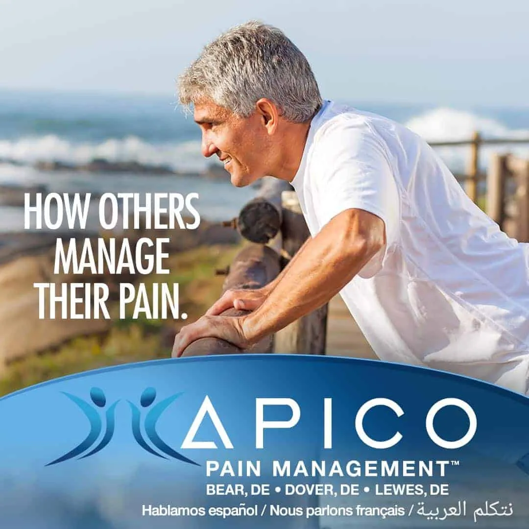 Image of a man exercising by the ocean, waiting for friends to share experiences on how they manage their pain.
