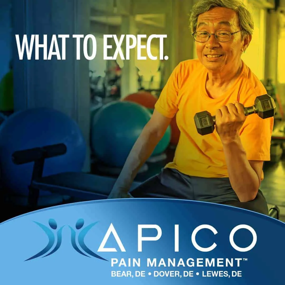 Image of a man exercising and smiling, who no longer suffers from chronic pain.