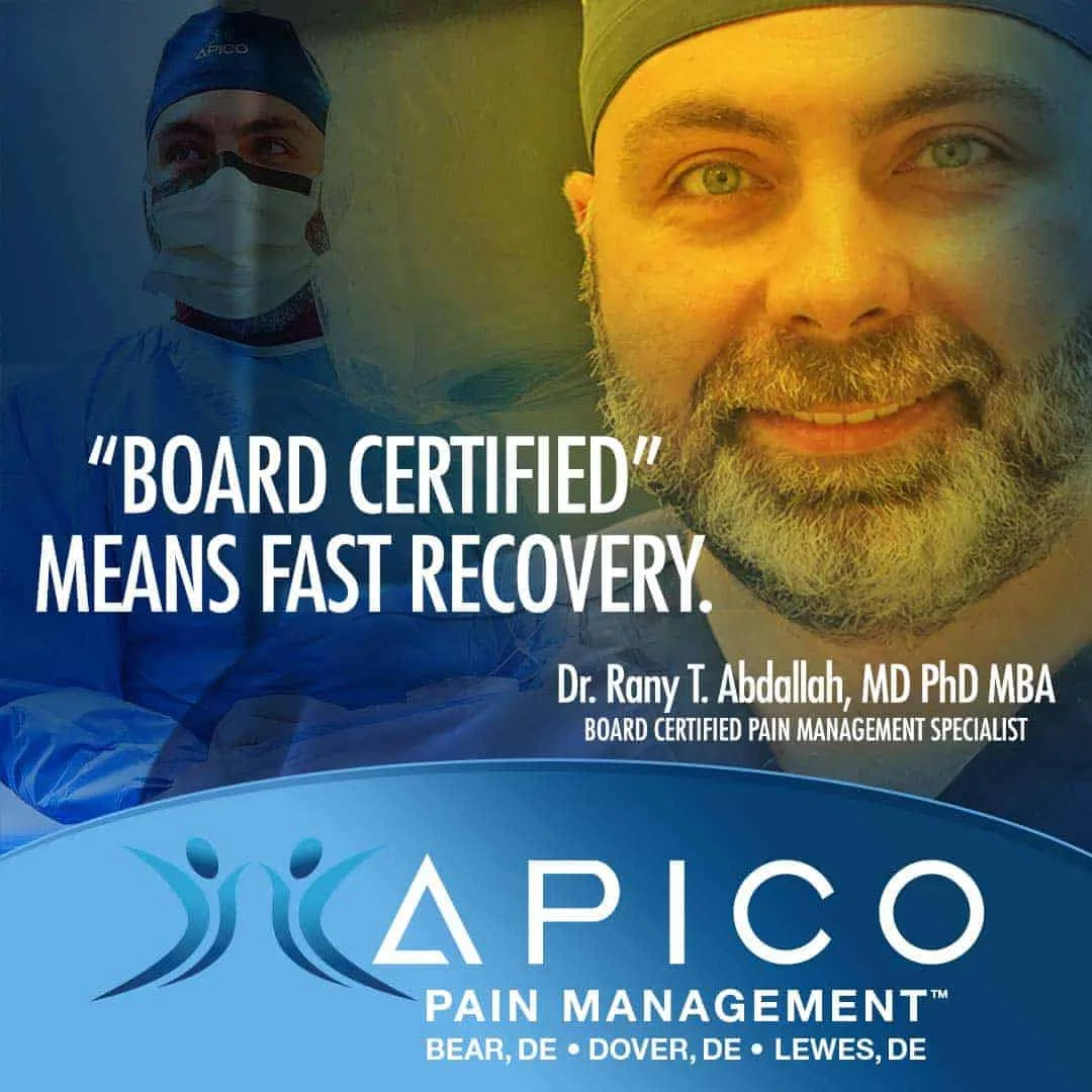 Picture of Dr. Abdallah smiling; he's one of the best pain management doctors in Delaware.