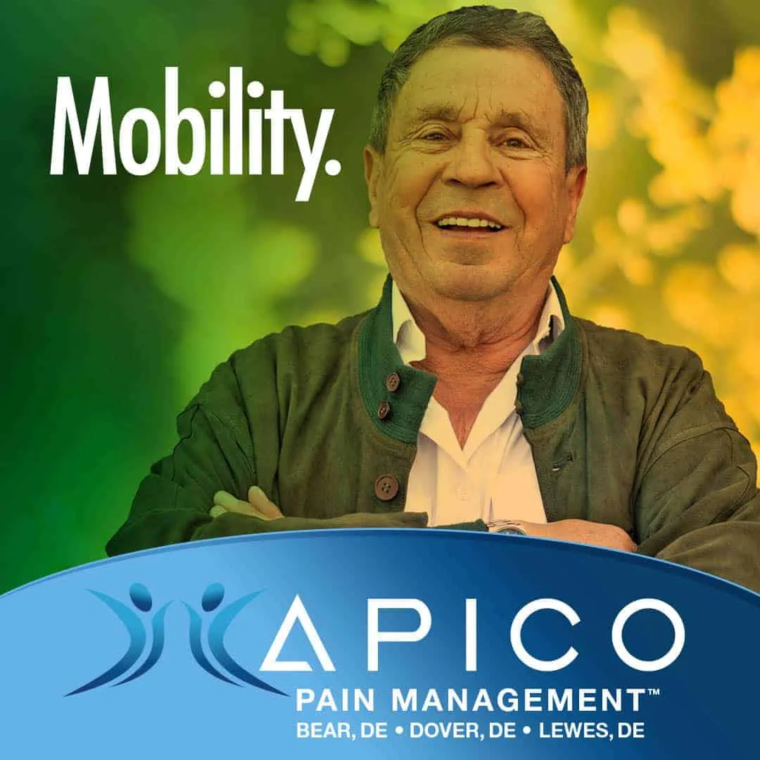 Man smiling picture, because he found his mobility again.