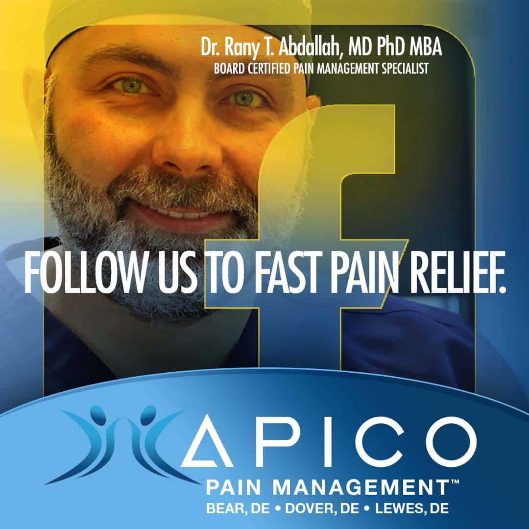 Fast pain relief: Follow us on Facebook - Delaware Pain Management Doctors